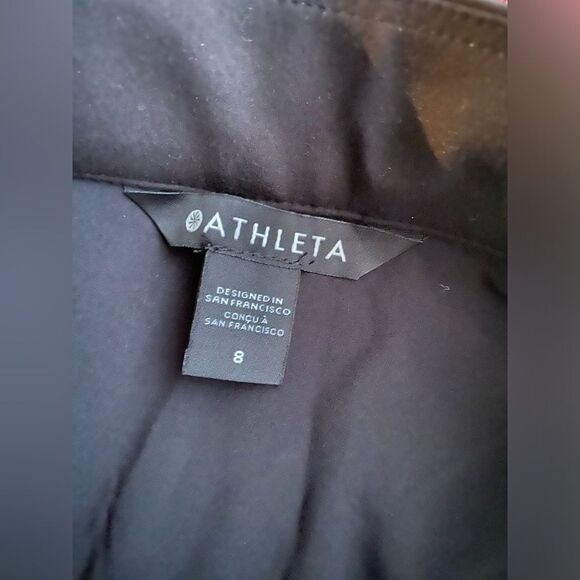 ATHLETA  Apres Ski Mini Skirt Size 8 Black Quilted Pockets Full Front Zip NEW - Picture 7 of 13